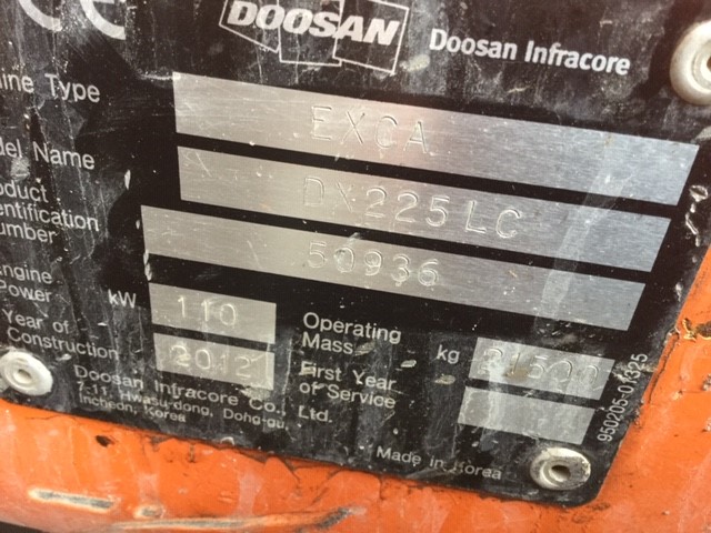 81173175 - Doosan DX225LC Excavator