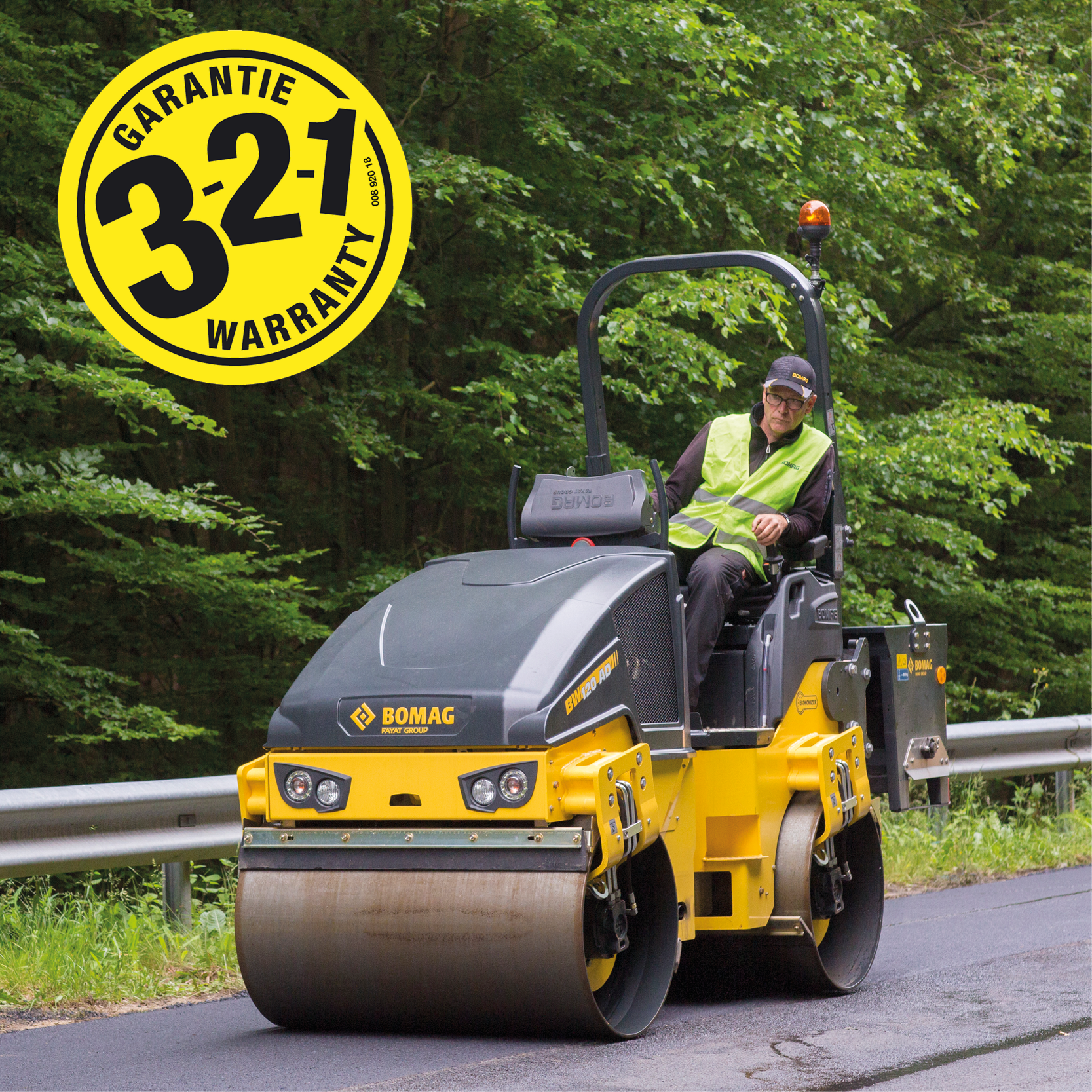BOMAG BW120 Roller with 3-2-1 warranty