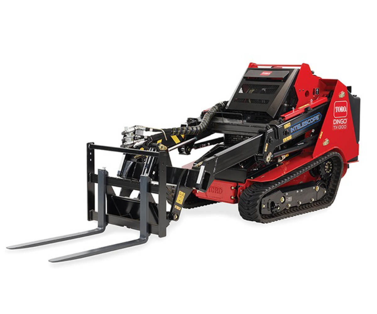 Adjustable forks attachment for Toro Dingo