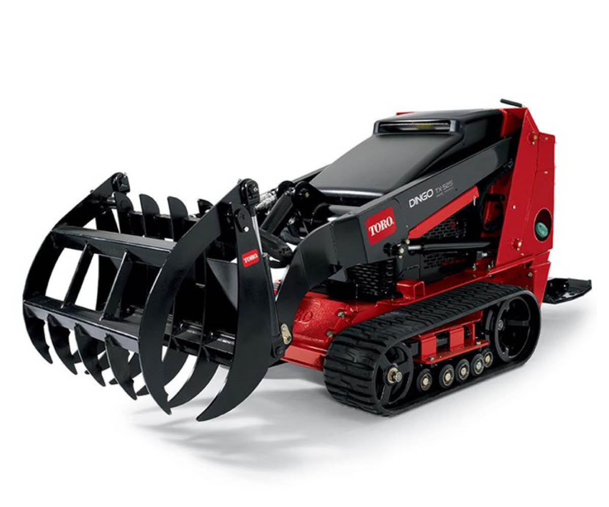 Grapple rake attachment for Toro Dingo